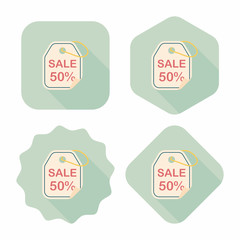 shopping sale price tag flat icon with long shadow,eps10