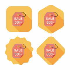 shopping sale price tag flat icon with long shadow,eps10