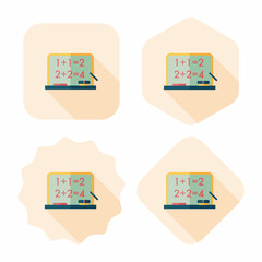 blackboard flat icon with long shadow,eps10