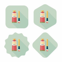 paint brush flat icon with long shadow,eps 10