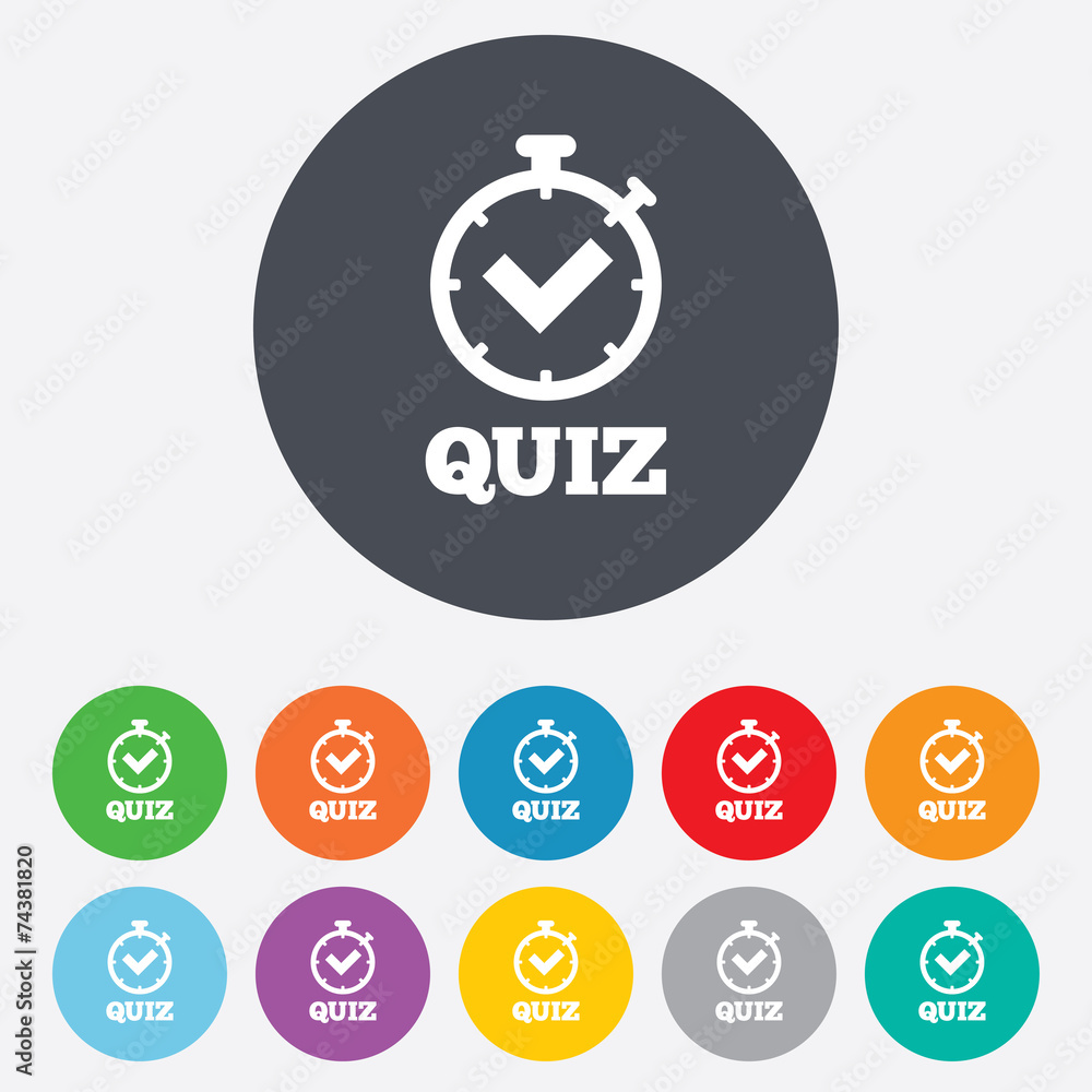 Poster quiz sign icon. questions and answers game.