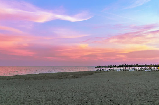 Beach In Torremolinos, Spain.