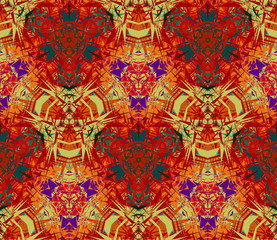 Fototapeta na wymiar Seamless Pattern Composed of Color Abstract Elements