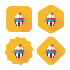 cupcake flat icon with long shadow,eps10