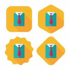 business shirt and tie flat icon with long shadow,eps10