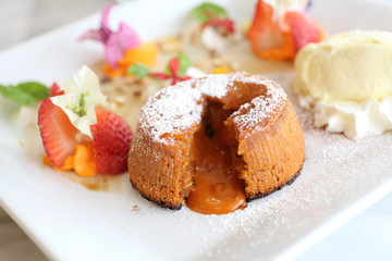 Chocolate Lava Cake with ice cream