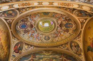 Fototapeta na wymiar Seville - cupola in church Capilla Santa Maria de los Angeles