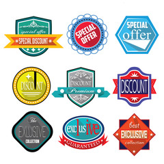 Special Offer, Sale, Discount.  Exclusive Offer badges