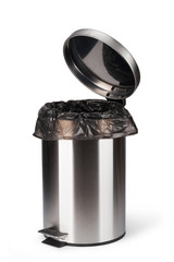 Steel trash can