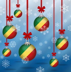 Christmas background flags Republic of the Congo