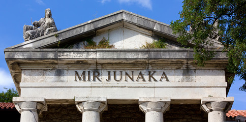 Mausoleum Facade near Trsat Castle in Rijeka, Croatia