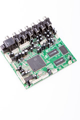 Closeup of electronic circuit board