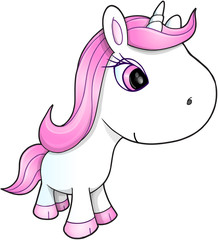 Cute Happy Unicorn Vector Illustration Art