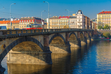 Fototapeta premium Palacky Bridge in Prague (Czech Republic)