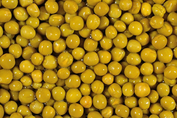 Canned green peas as background