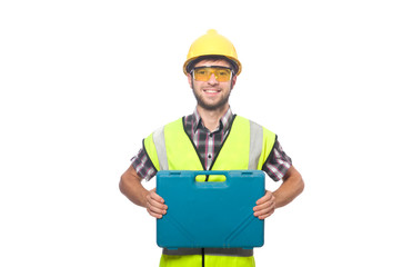 Industrial worker isolated on the white background