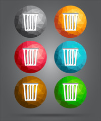 set of icons recycle bin
