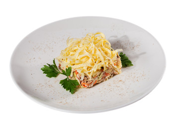 Meat casserole with vegetables and cheese