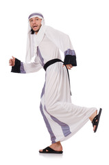 Concept with arab man isolated on white