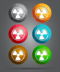 set of icons radioactivity