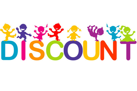 Children playing on Discount word