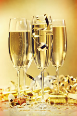 Glasses of champagne