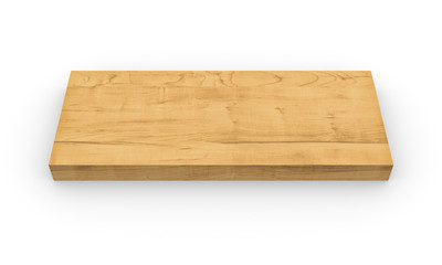 Wooden board isolated on white background