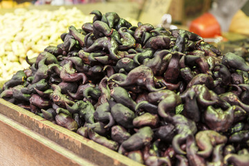 Water chestnuts at a street market