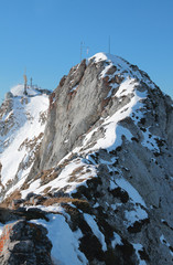 Radar and meteostation in Alps. Pilatus, Lucerne, Switzerland