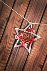 Christmas decoration over wooden background