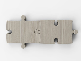 Wooden puzzle pieces