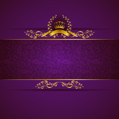 Elegant golden frame banner