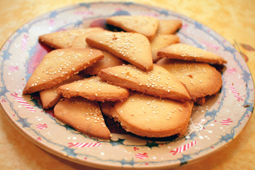 Homemade biscuits with sesame seeds