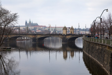 Obraz premium Bridge. Cityscape of Prague.