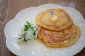 Pancake with icecream