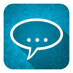 forum flat icon, christmas button, chat symbol, bubble sign