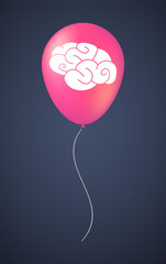 Vector balloon icon with a brain