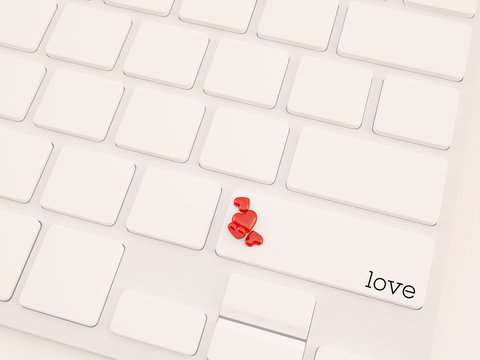 3d render love concept key