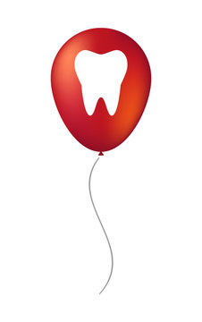 Vector balloon icon with a tooth