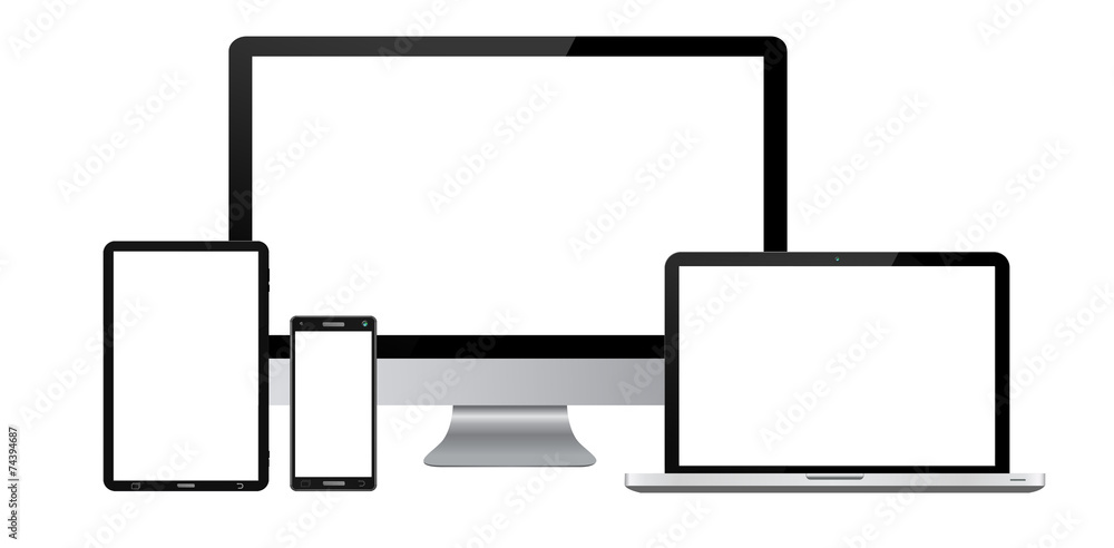 Poster modern digital tech device collection