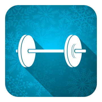 fitness flat icon, christmas button