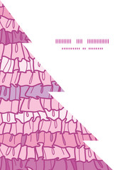 Vector pink ruffle fabric stripes Christmas tree silhouette