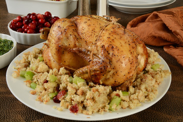 Roasted chicken and stuffing