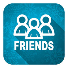 friends flat icon, christmas button