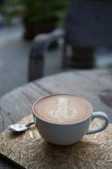 coffee on wood background
