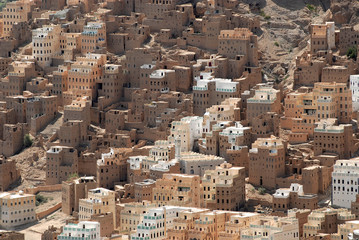 Traditional mud bricks buildings, Seiyun city, Hadramaut, Yemen.