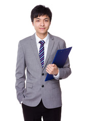 Businessman with clipboard