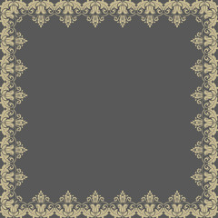 Floral Vector Pattern. Abstract Frame