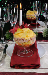 layered salad in a glass