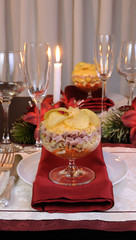 layered salad in a glass